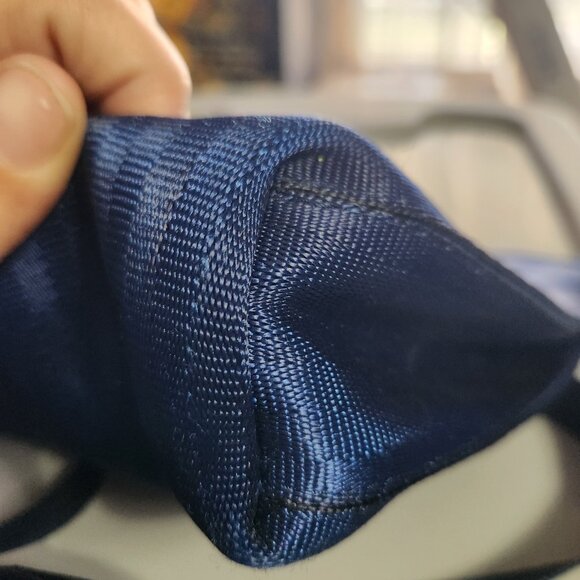 Harveys Salvage INDIGO blue Bow Clutch w/ Root Beer lining - Picture 4 of 5